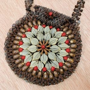 Handcrafted Beaded Purse Made With Seeds Traditional Craftsmanship Mandala